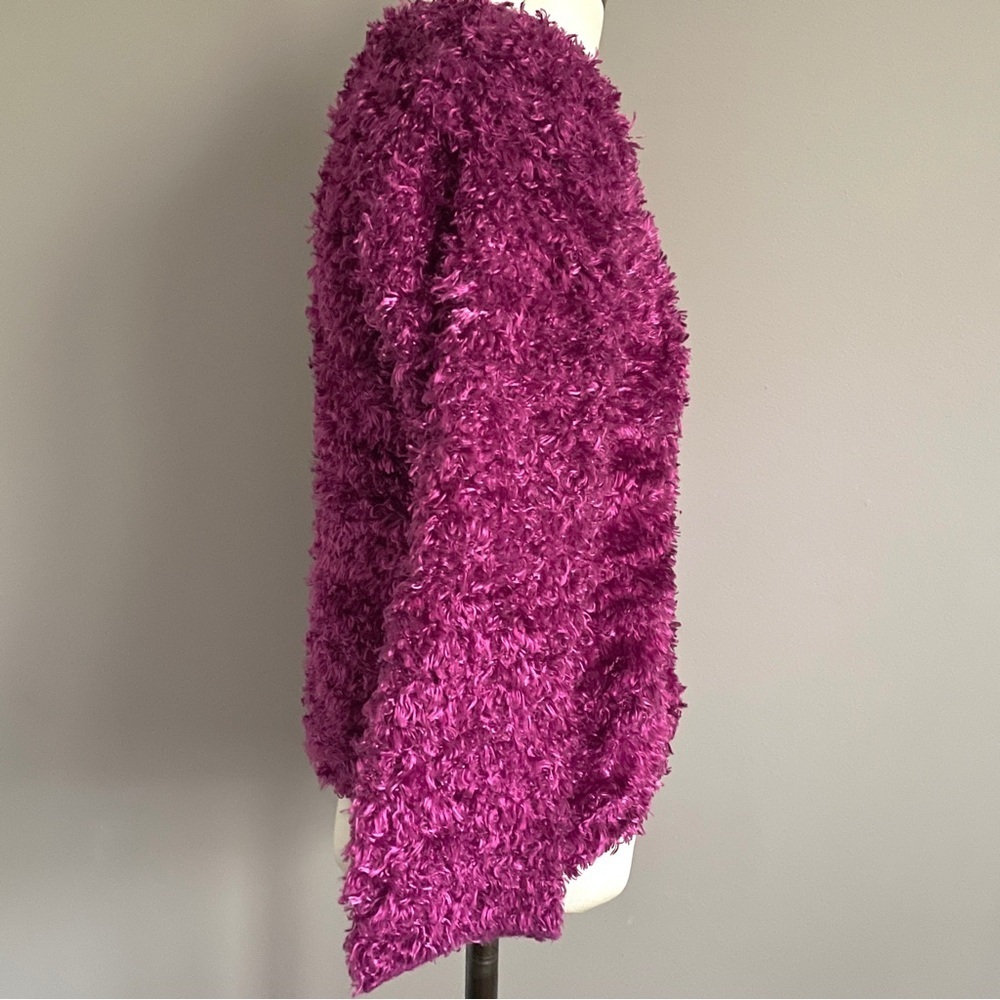Vintage Y2K Magenta Purple Eyelash Textured Pullover Sweater - Medium - Picture 4 of 8